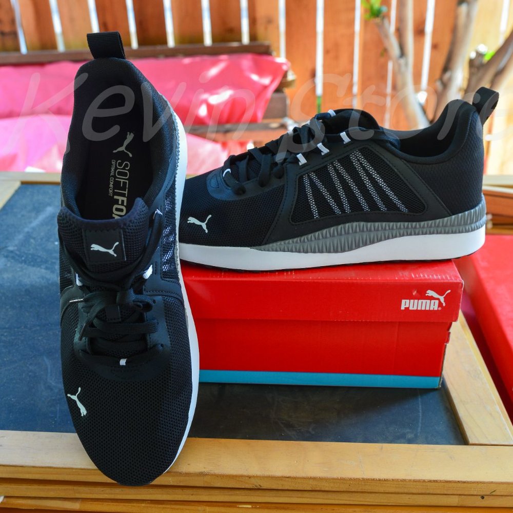 PUMA Mens Pacer Net Cage Trainers Sneakers Running Shoes Black - Picture 11 of 16